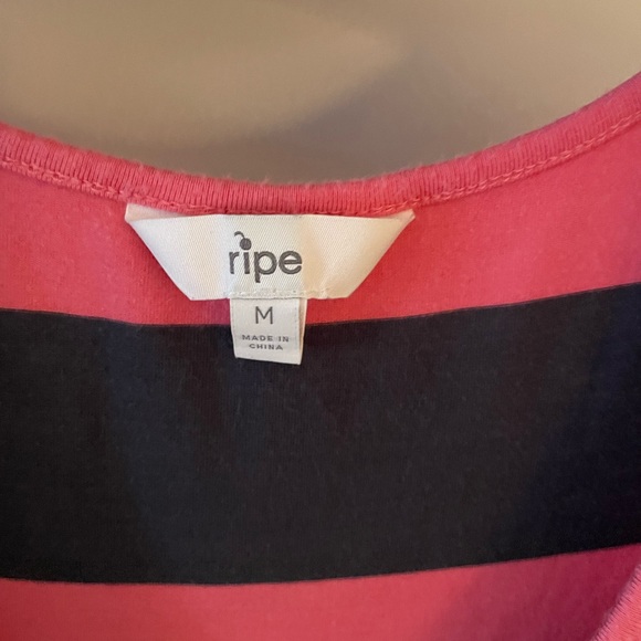 Ripe Asymmetrical Dress in Pink and Black Stripes - Picture 3 of 3